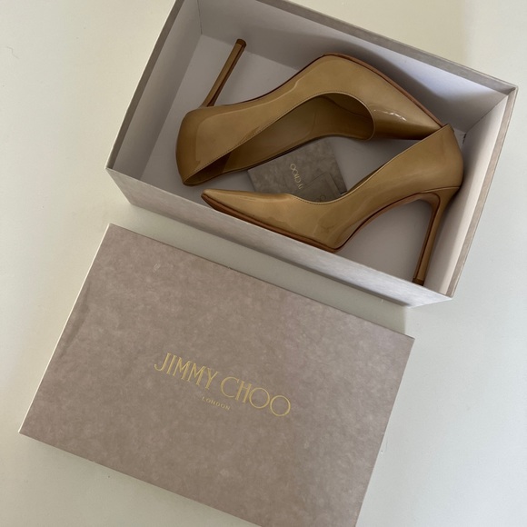 JIMMY CHOO Romy Nude Patent Heels - Picture 8 of 8